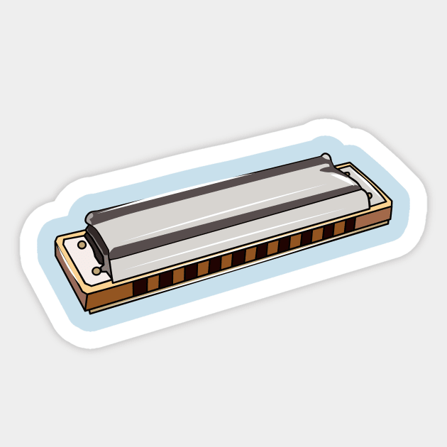 Harmonica cartoon illustration Sticker by Miss Cartoon